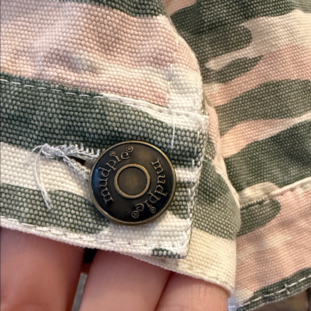 Mud Pie- Camo Ruffle Button-Up Jacket - Picture 4 of 7